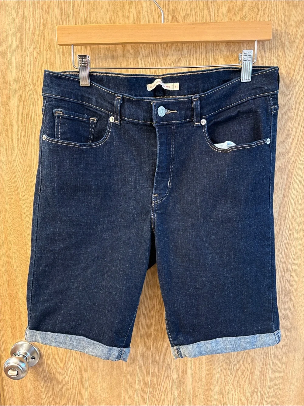 Dark Blue Denim Bermuda Shorts